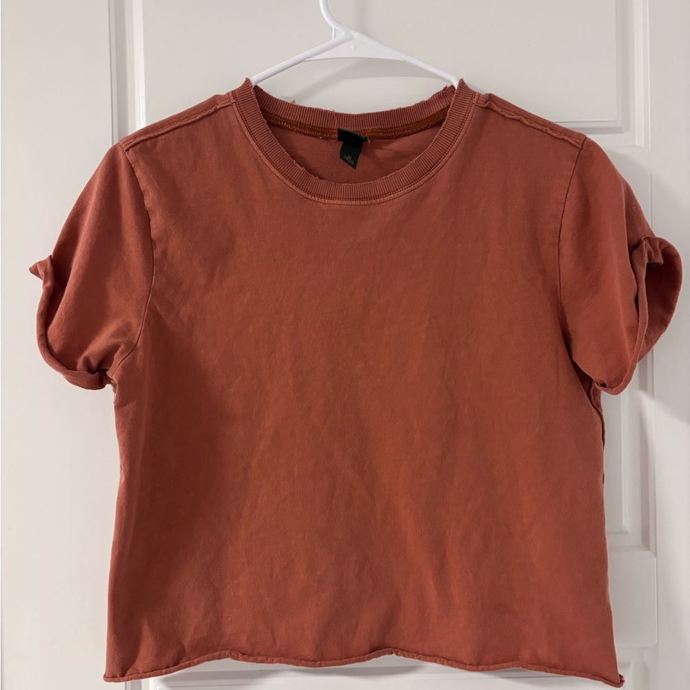 orange women's crop top
